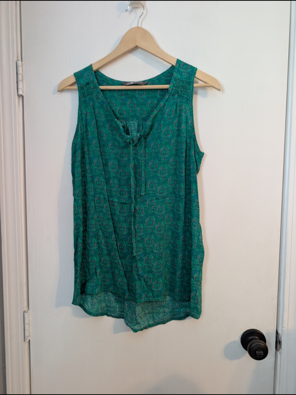 The North Face Teal Green Printed Tie-Neck Sleeveless Camisole